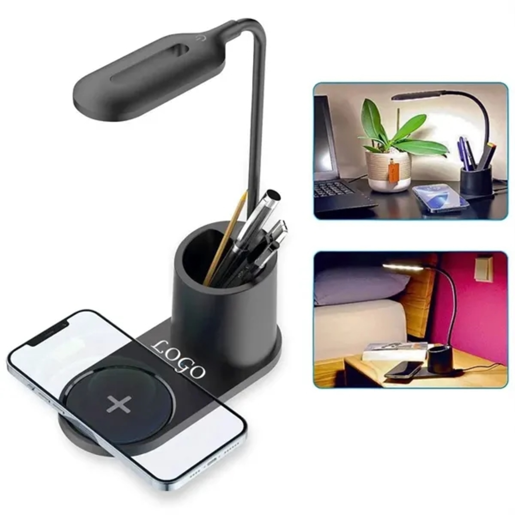 Desk Lamp with Wireless Charger & Pen Holder
 1