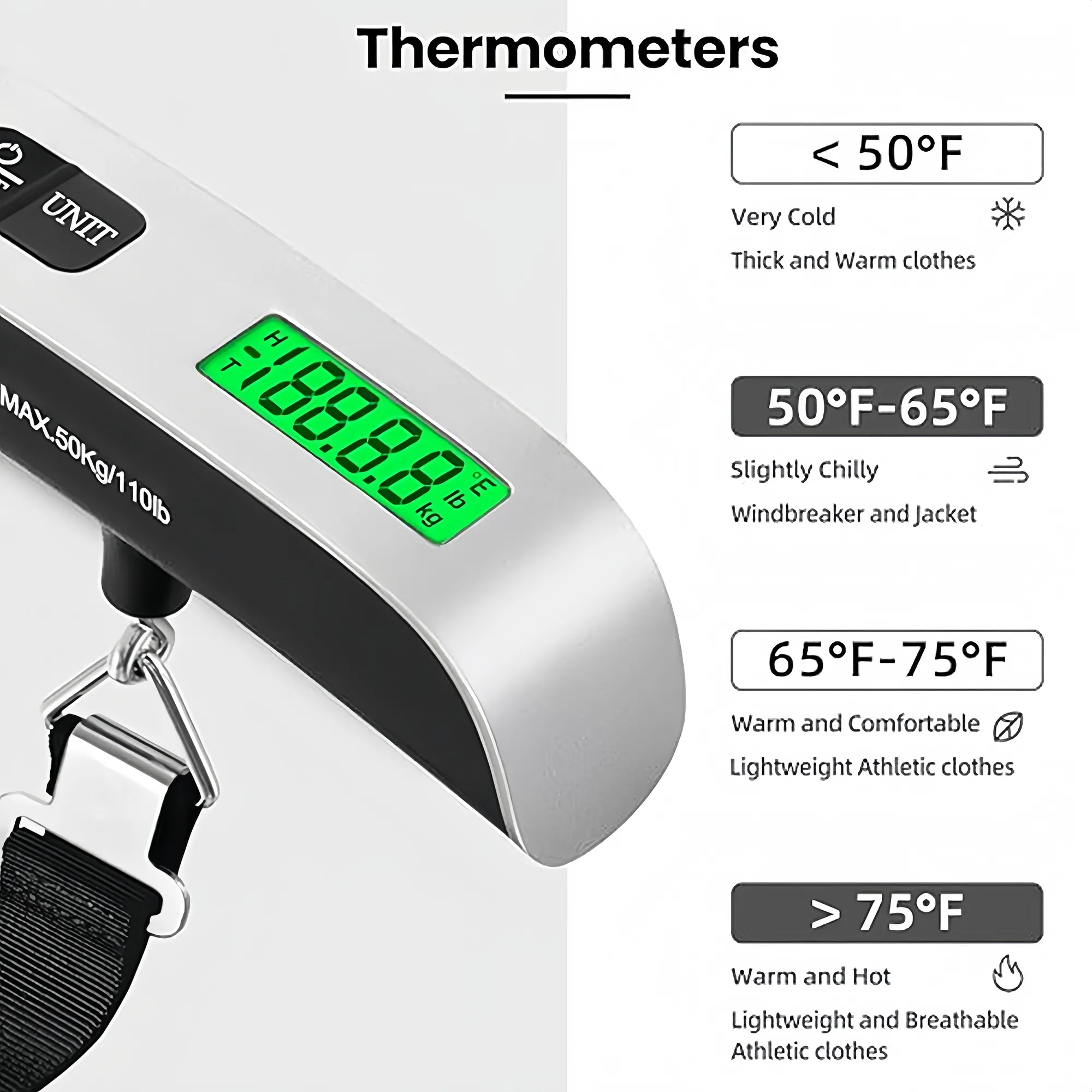 110lbs Portable Handheld Electronic Scale 6