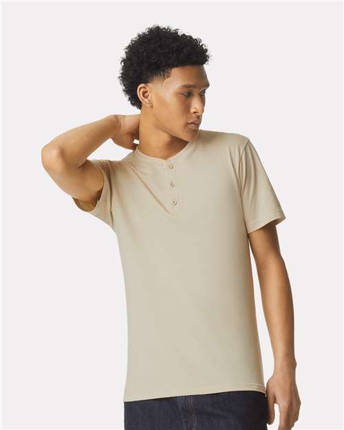 Unisex CVC Henley Tee - 2004CVC 26