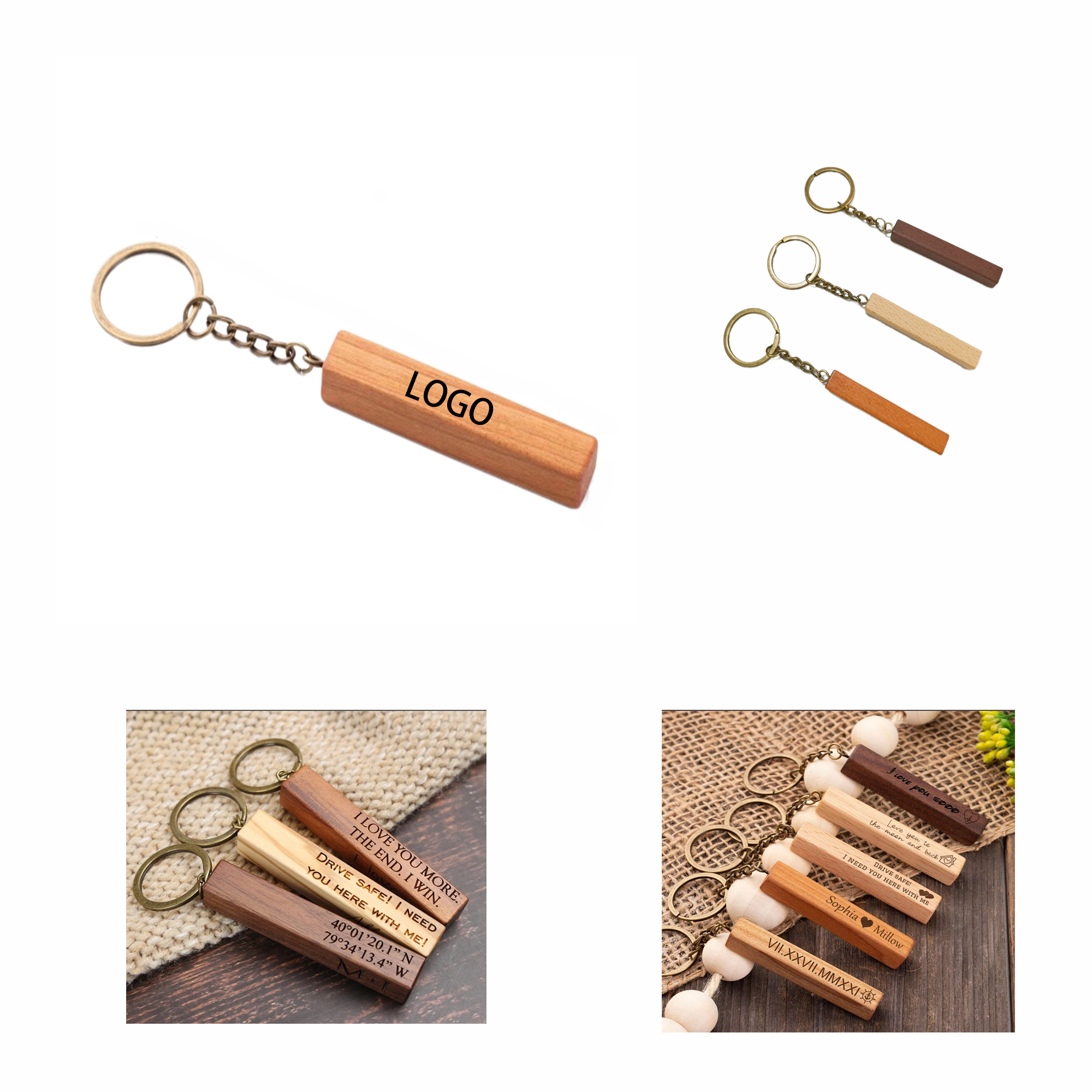 ECO Friendly Wooden Keychain MOQ 10pcs 2