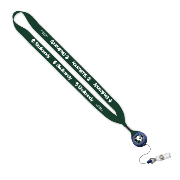 3/4" Polyester Lanyard with Metal Crimp & Retractable Badge Reel 372