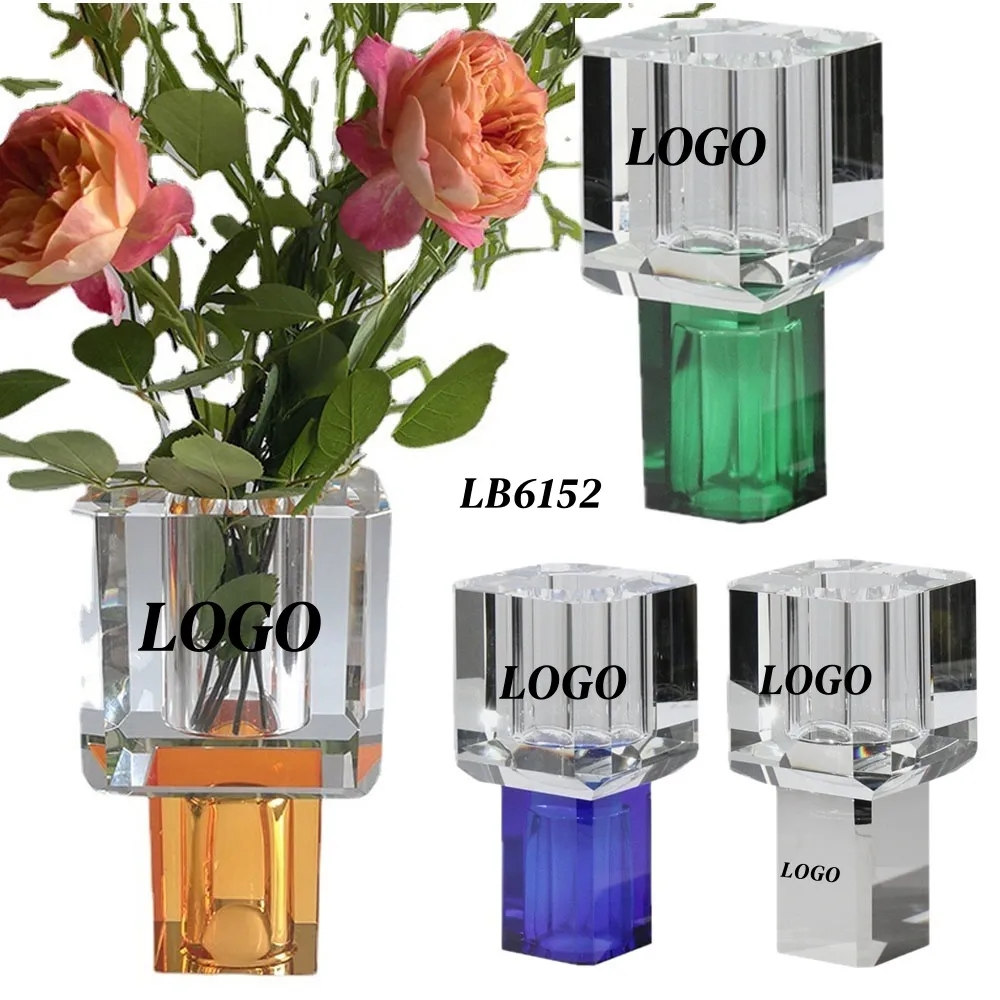Engraved Crystal Flower Vase Tall for Centerpiece Wholesale 3