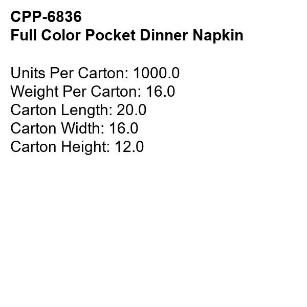Full Color Pocket Dinner Napkin 3