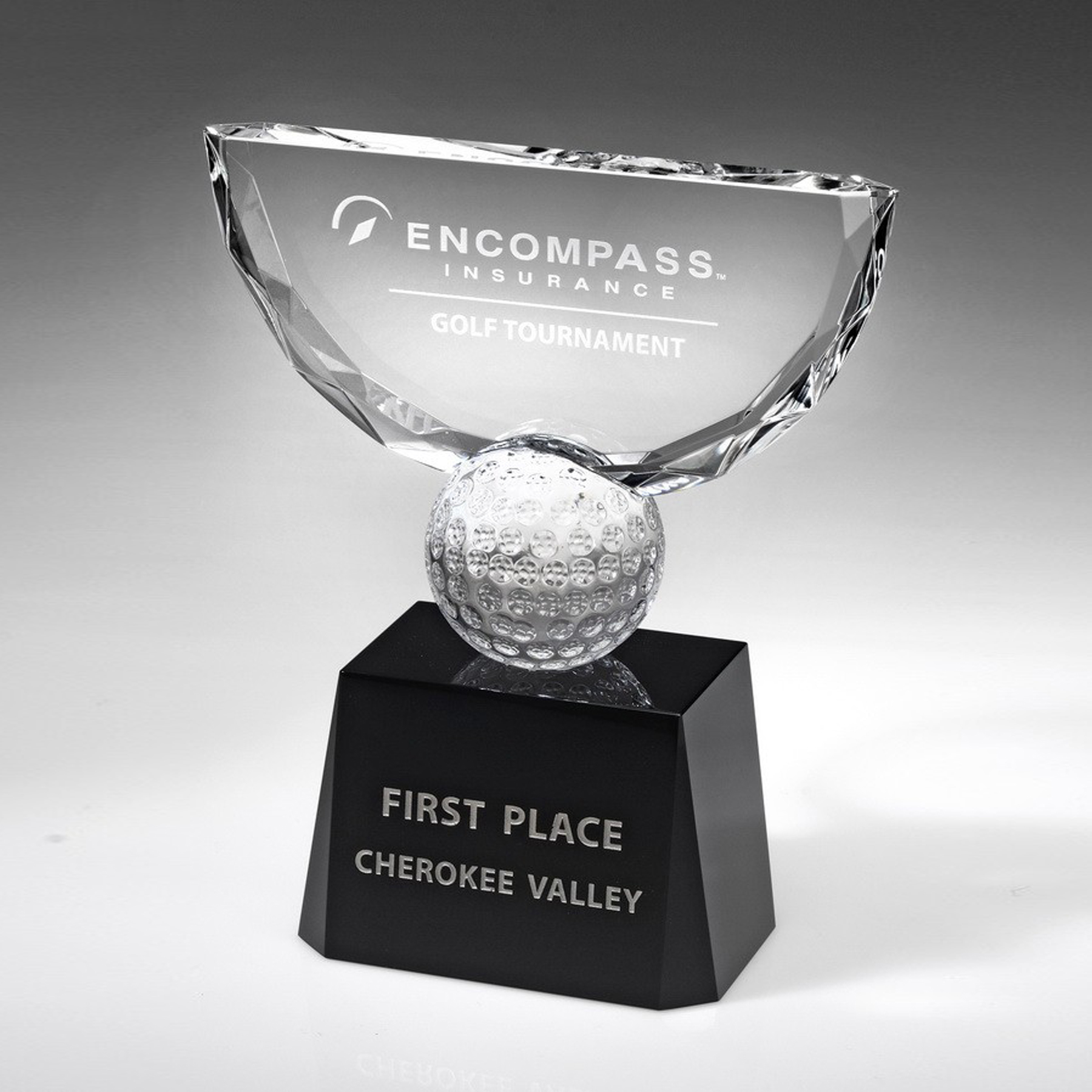 10 1/4" Crystal Award-Crowned Golf Trophy_D685CA 1