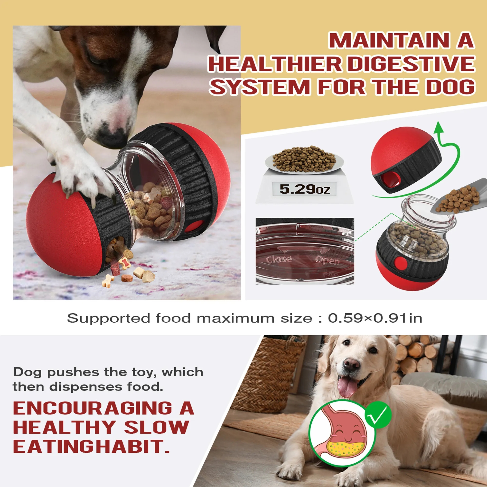Rolling Food-dispensing Ball For Dogs To Play 2