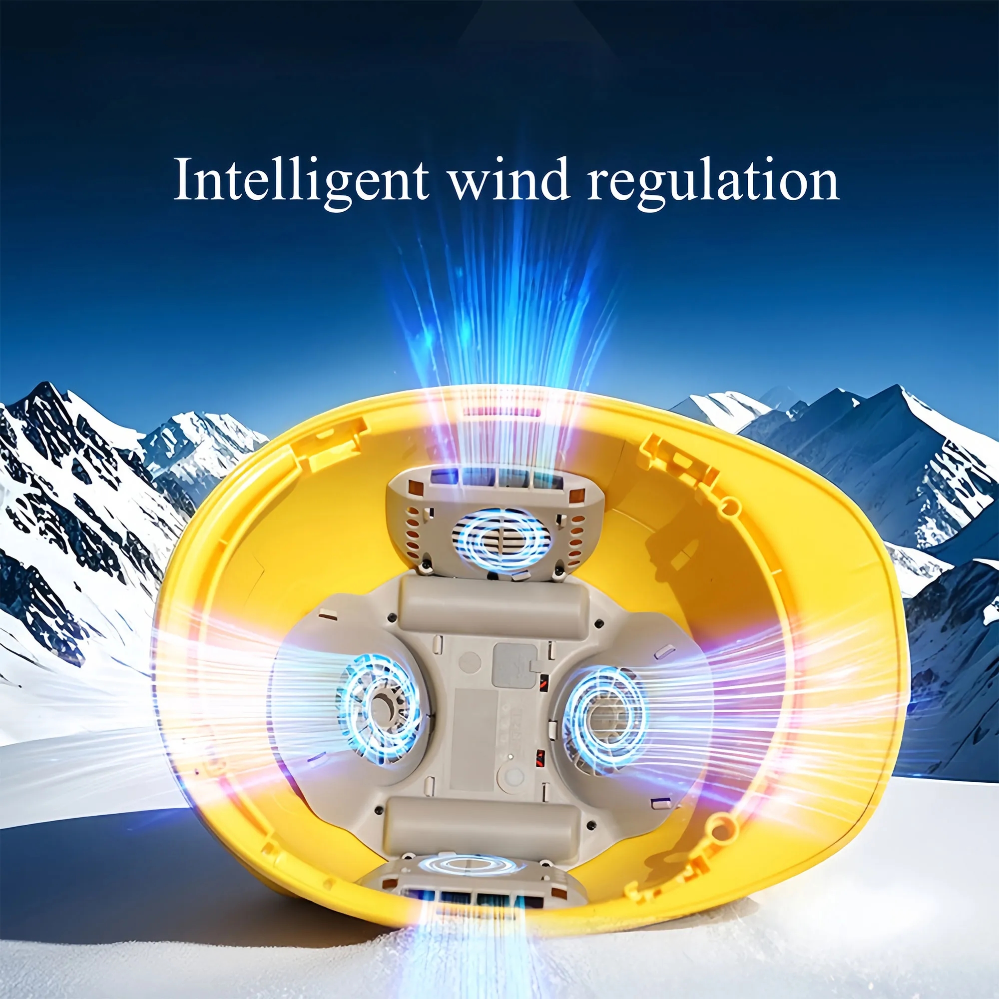 CoolVent Safety Helmet With Turbo Fans Lithium Battery 1