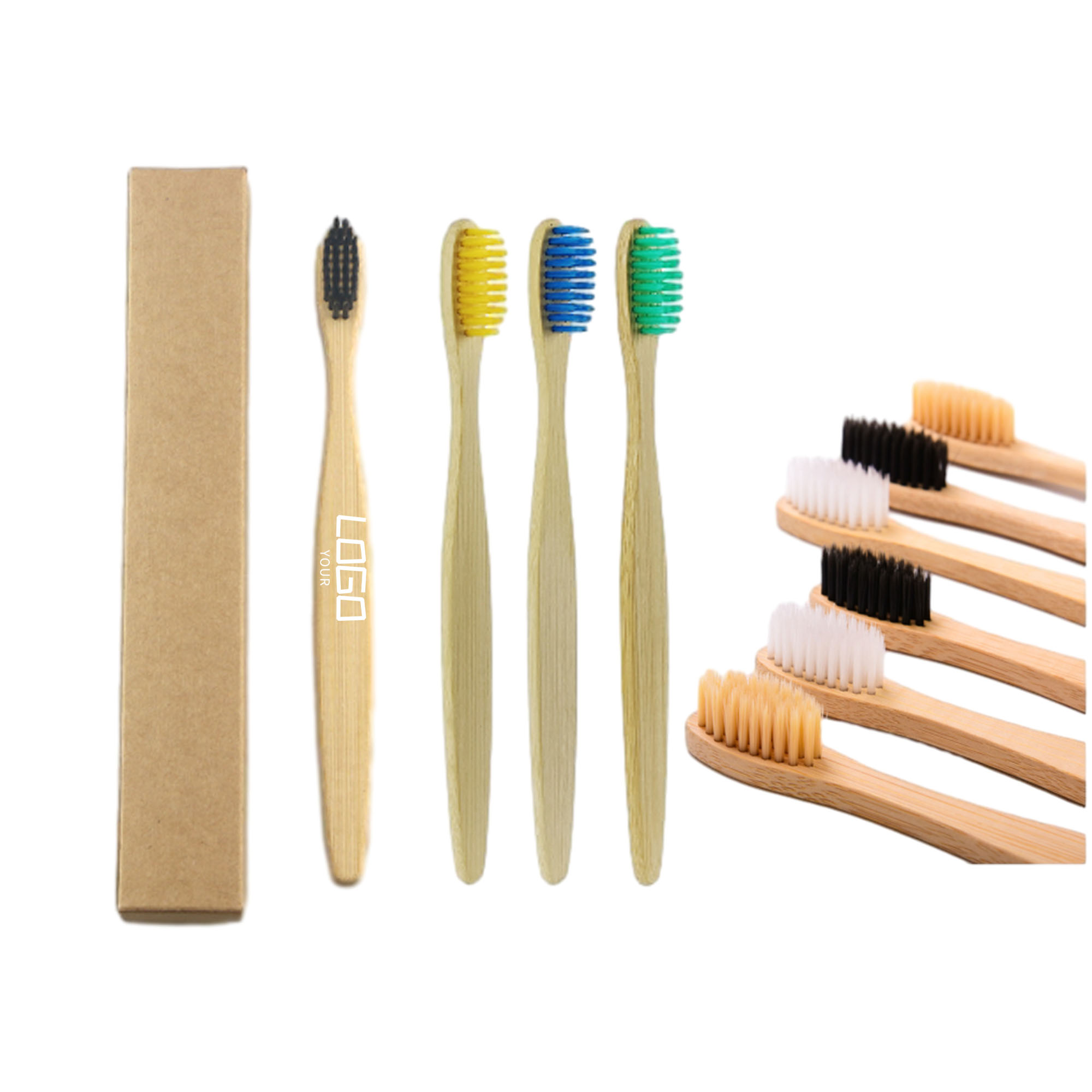 Bamboo Toothbrushes for Kids in Bright Colors 2