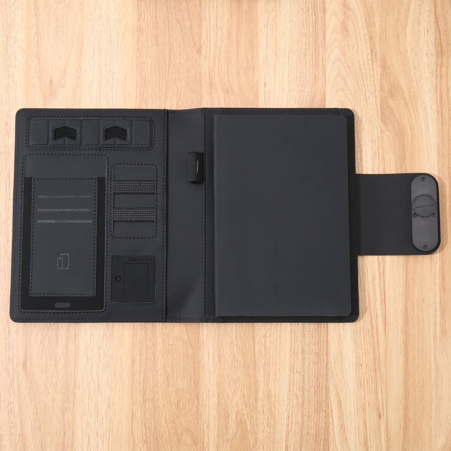 PU Leather Padfolio Folder w/ Wired Charging 7