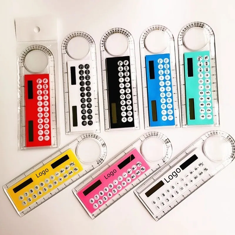 10 Cm Ruler w/Solar Calculator/ magnifying glass 5