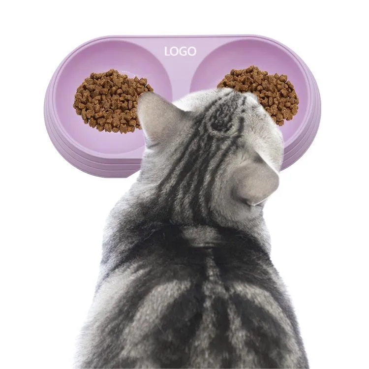 Plastic Double Pet Bowls For Feed And Drink Water 8