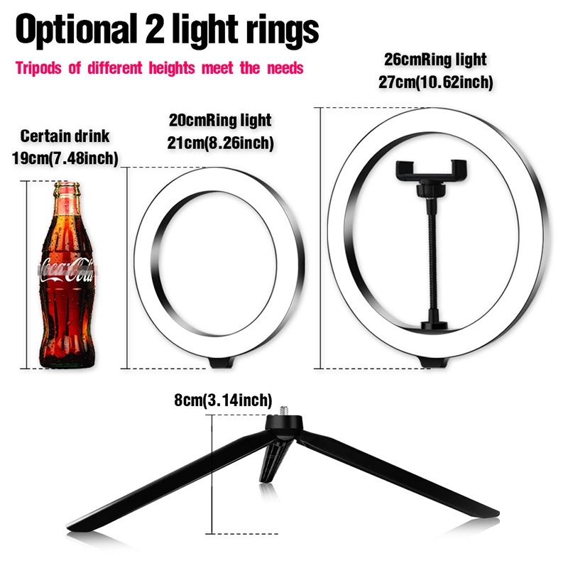 10" LED Ring Light with Tripod Stand & Phone Holder 6