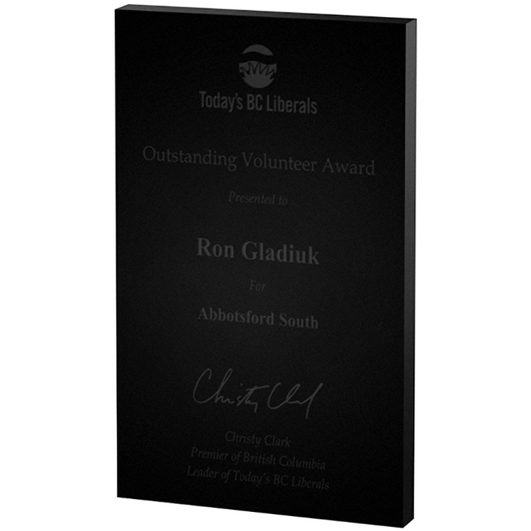 Black Rectangle Paper Weight (4"x 6"x 3/8") Laser Engraved 2