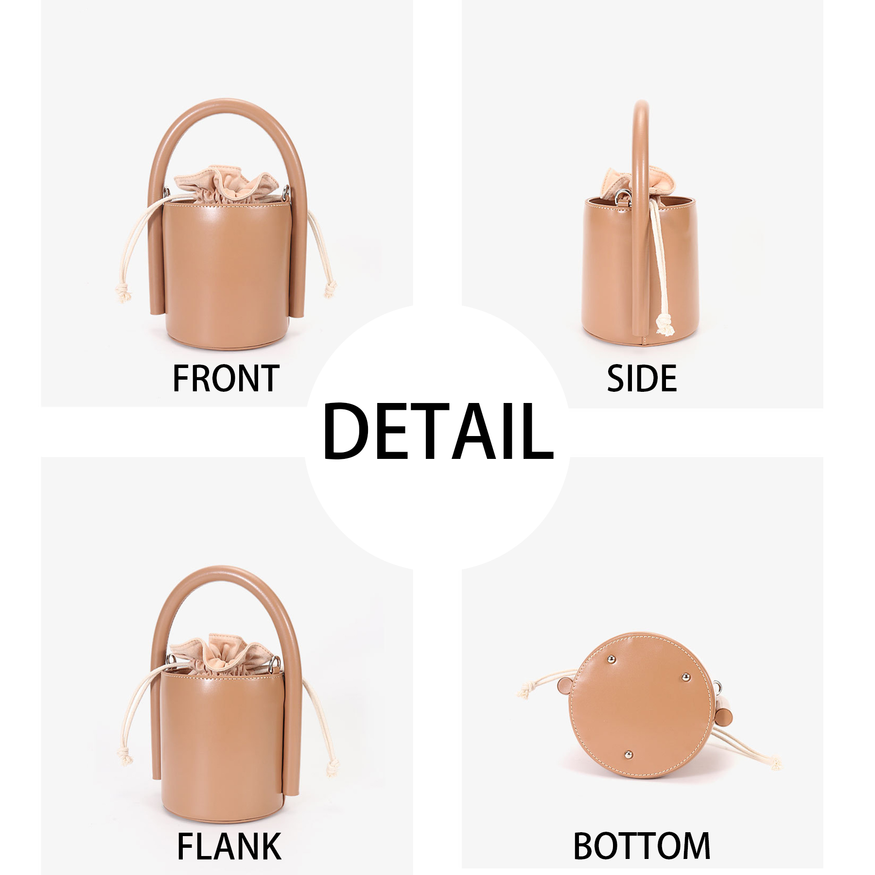Genuine Leather Cylinder cross-body carry-on bag 5
