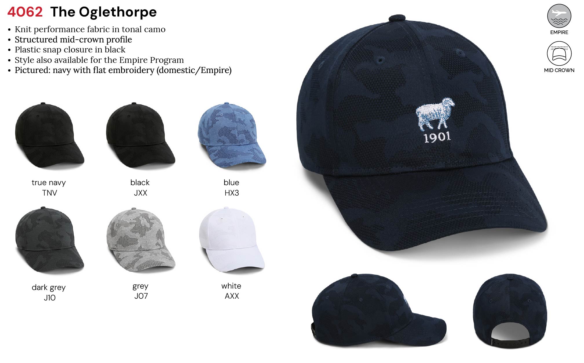Imperial 4062 5-Panel The Oglethorpe Performance Tonal Camo Knit Cap with Patches or Embroidery 6