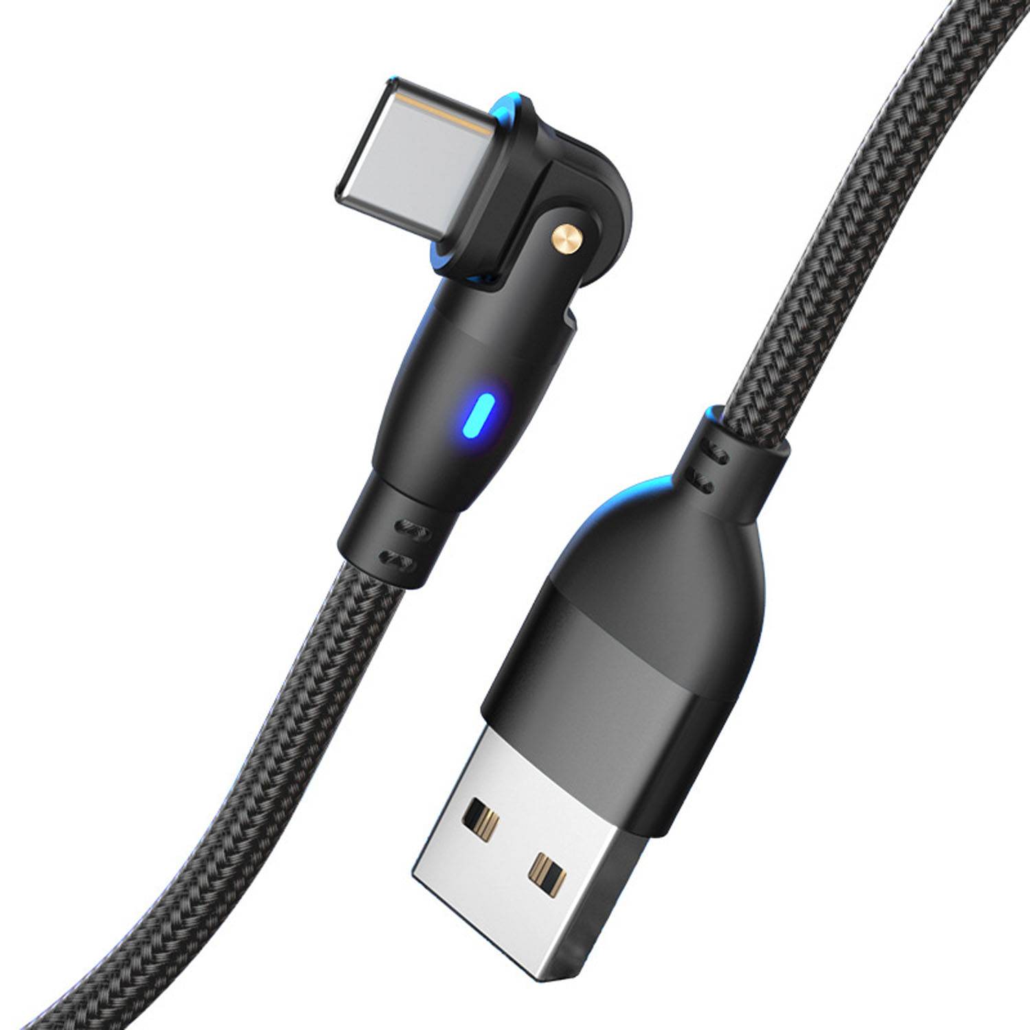 2-in-1 Nylon USB Fast Charging Cable W/ 180 degree Rotation 2