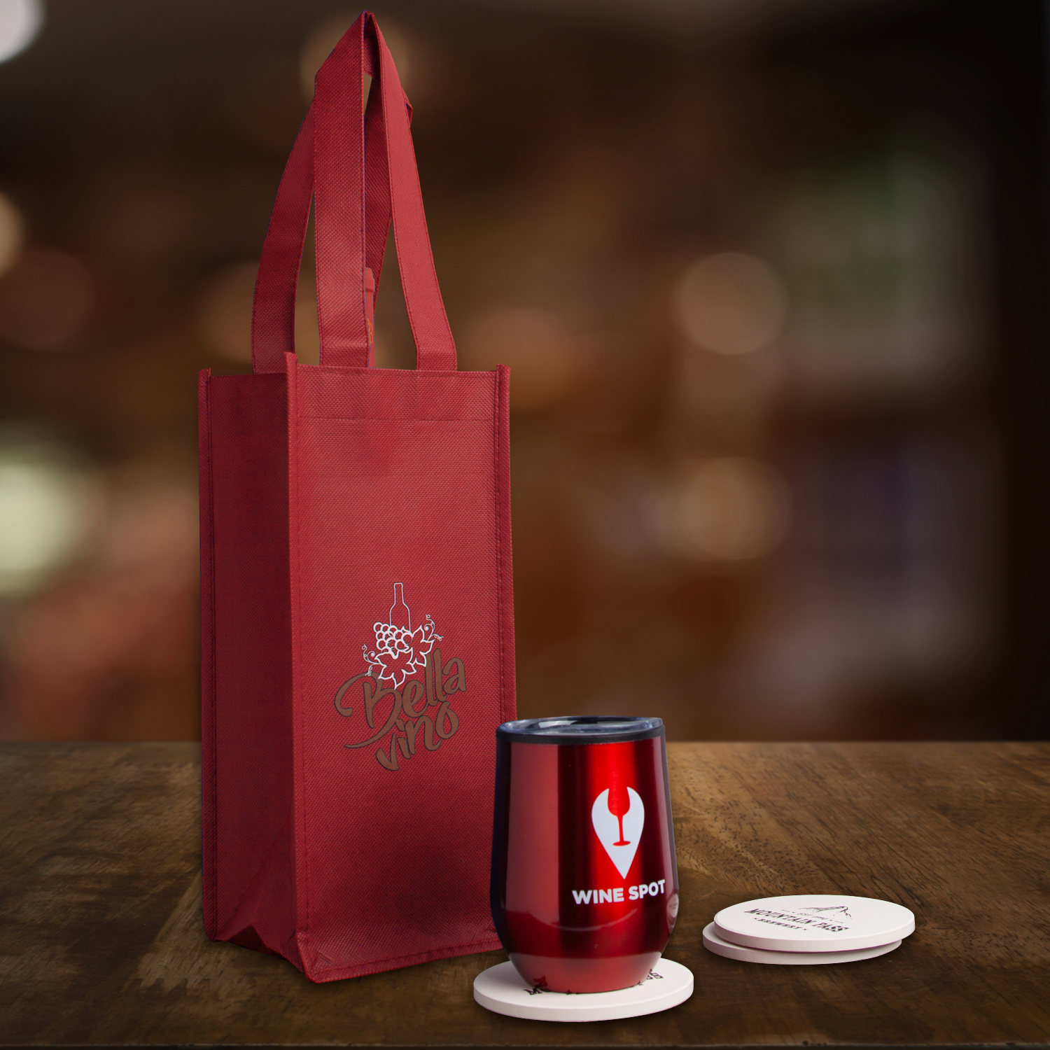 Hospitality Non-Woven Wine Bag (1 Color Imprint) 4
