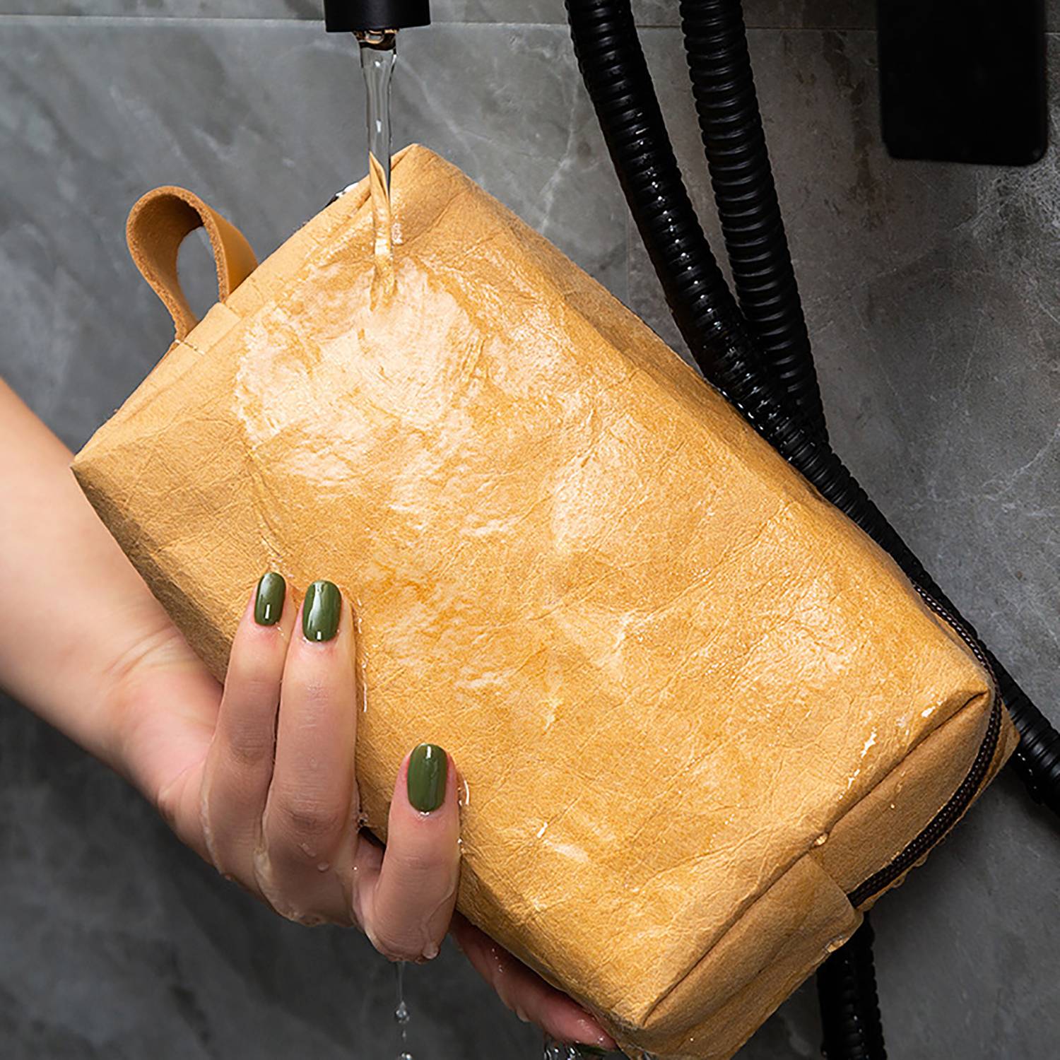 Eco Friendly Washable Paper Travel Toiletry Bag 6
