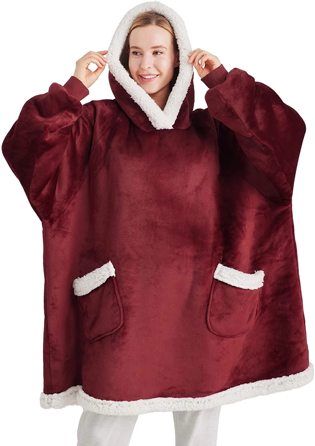 Blanket Hoodie with Deep Pocket and Elastic Sleeve 11