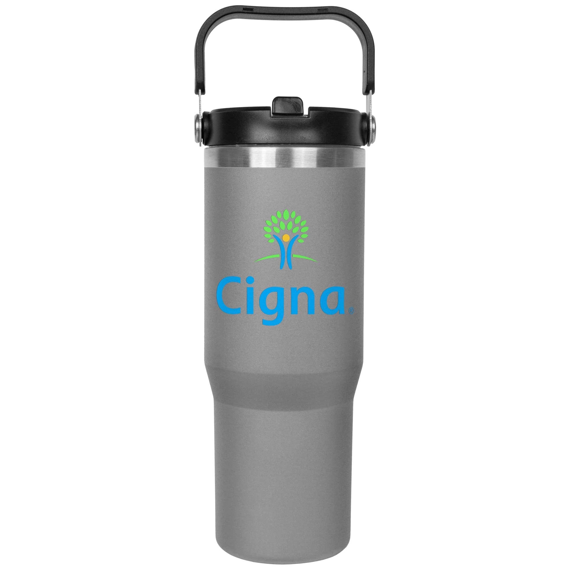 30oz. Stainless Steel Insulated Mug with Handle and Built-In 6