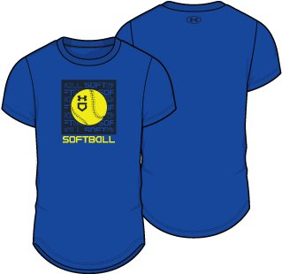 UA Multi Color Softball Girls' Short Sleeve 3