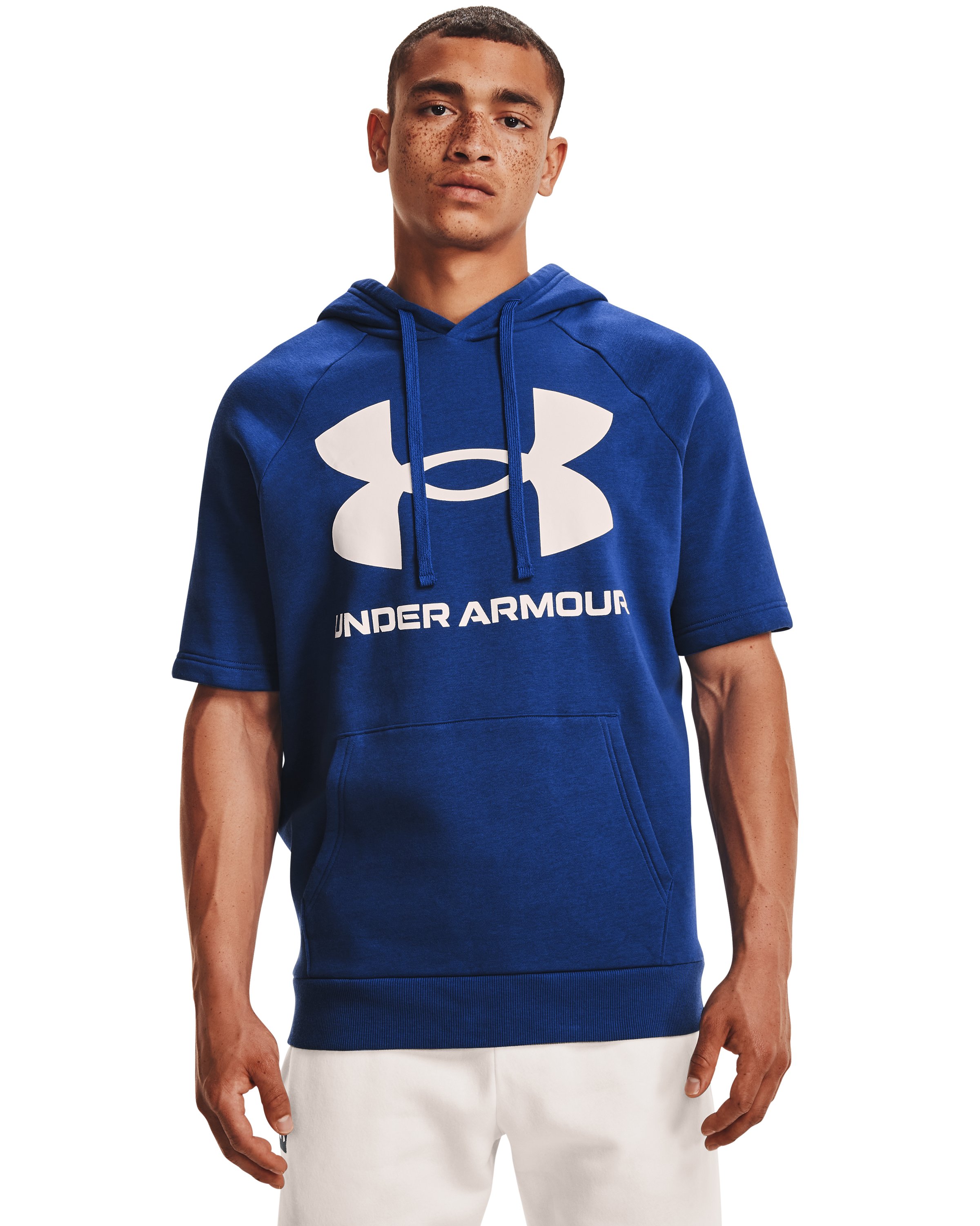 UA Rival Fleece Big Logo Men's Short Sleeve Hoodie, custom hoodie or sweatshirt with logo imprint 3