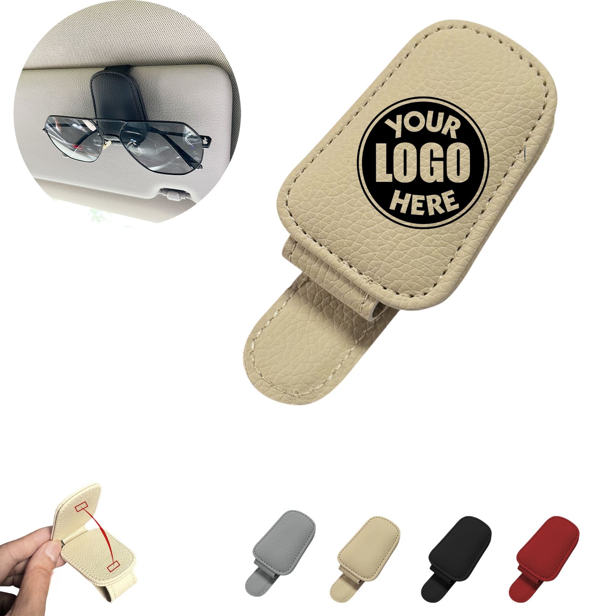 Magnetic Leather Sunglasses Holder 2