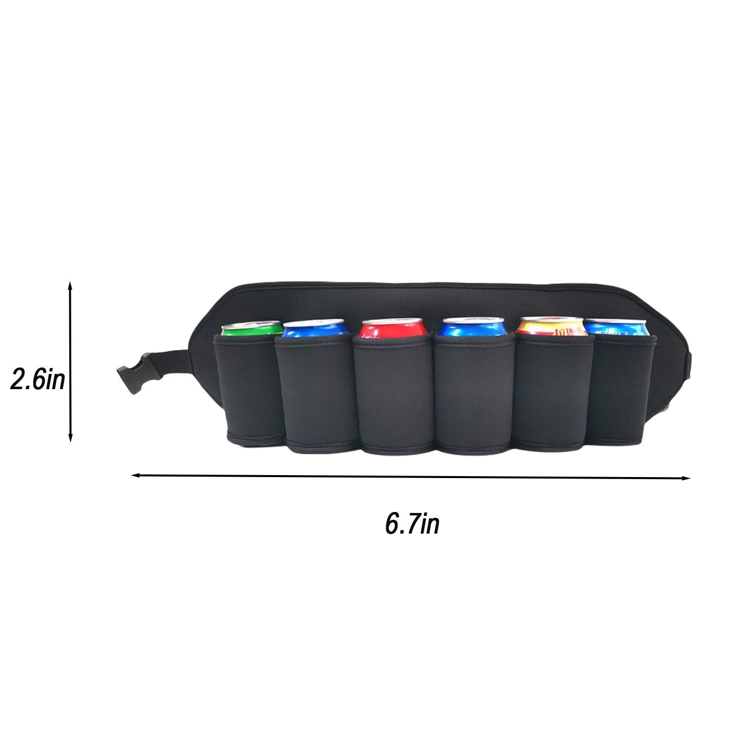 6 Pack Adjustable Neoprene Beer Belt Holder 3