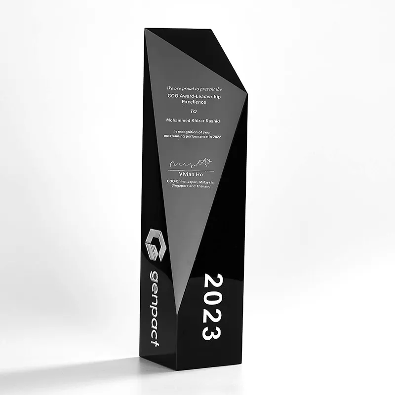 Black Cut Crystal Tower Award 2