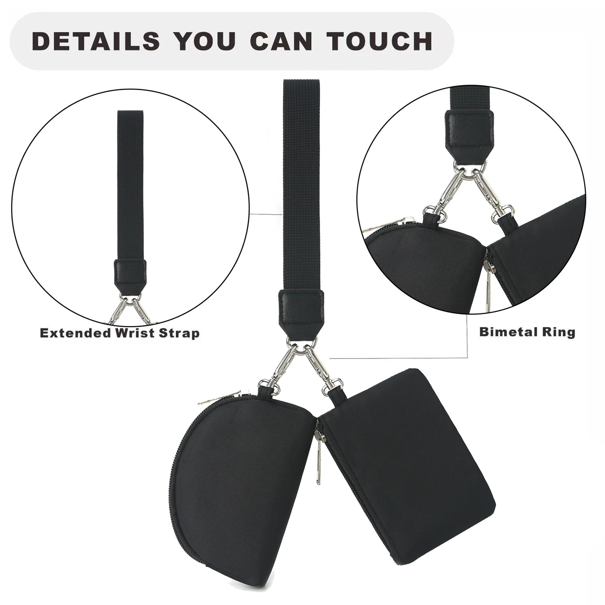 Mini Zipper Key Chain Wrist Strap Wallet Logo Customization 5