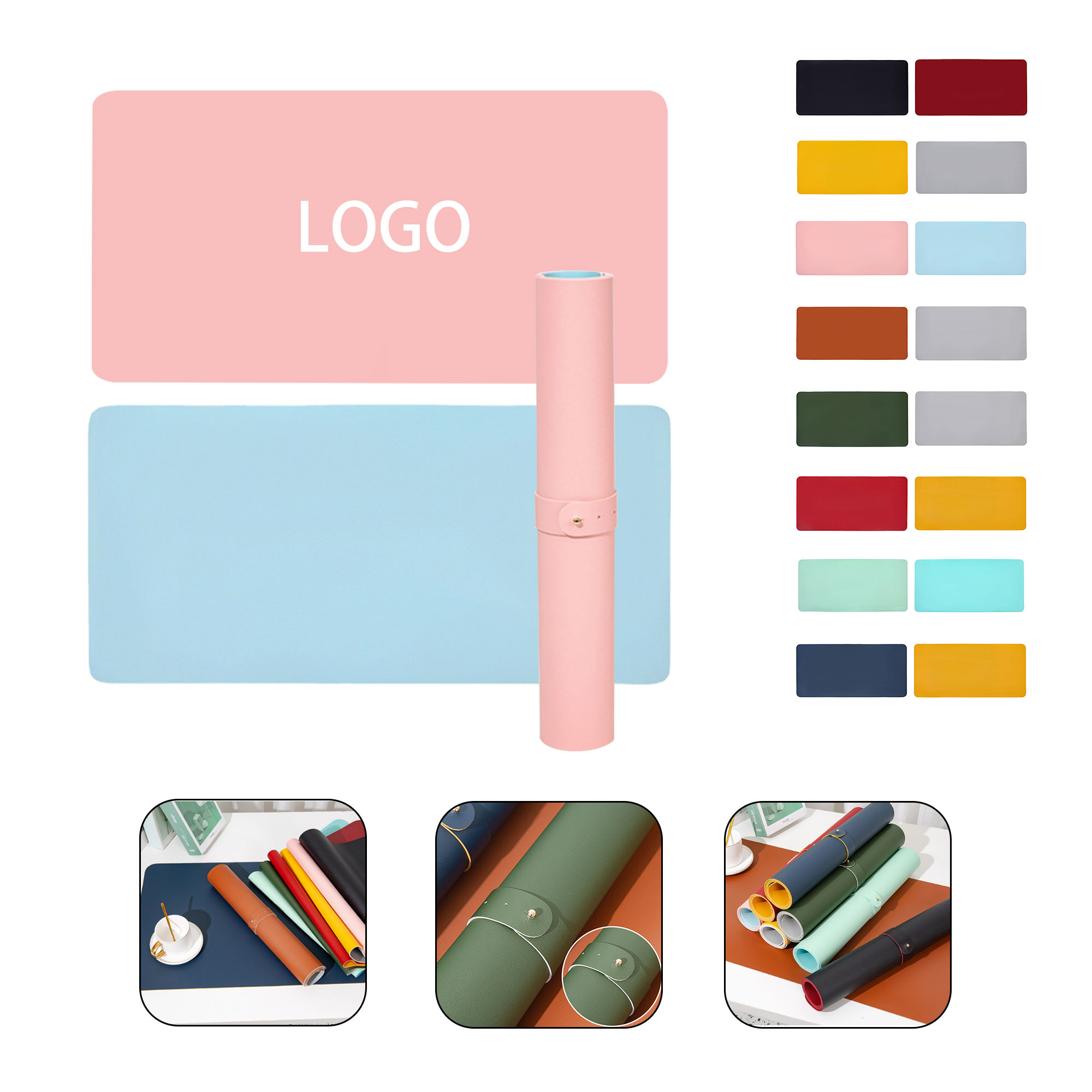Durable PU Office Mouse Mat 2