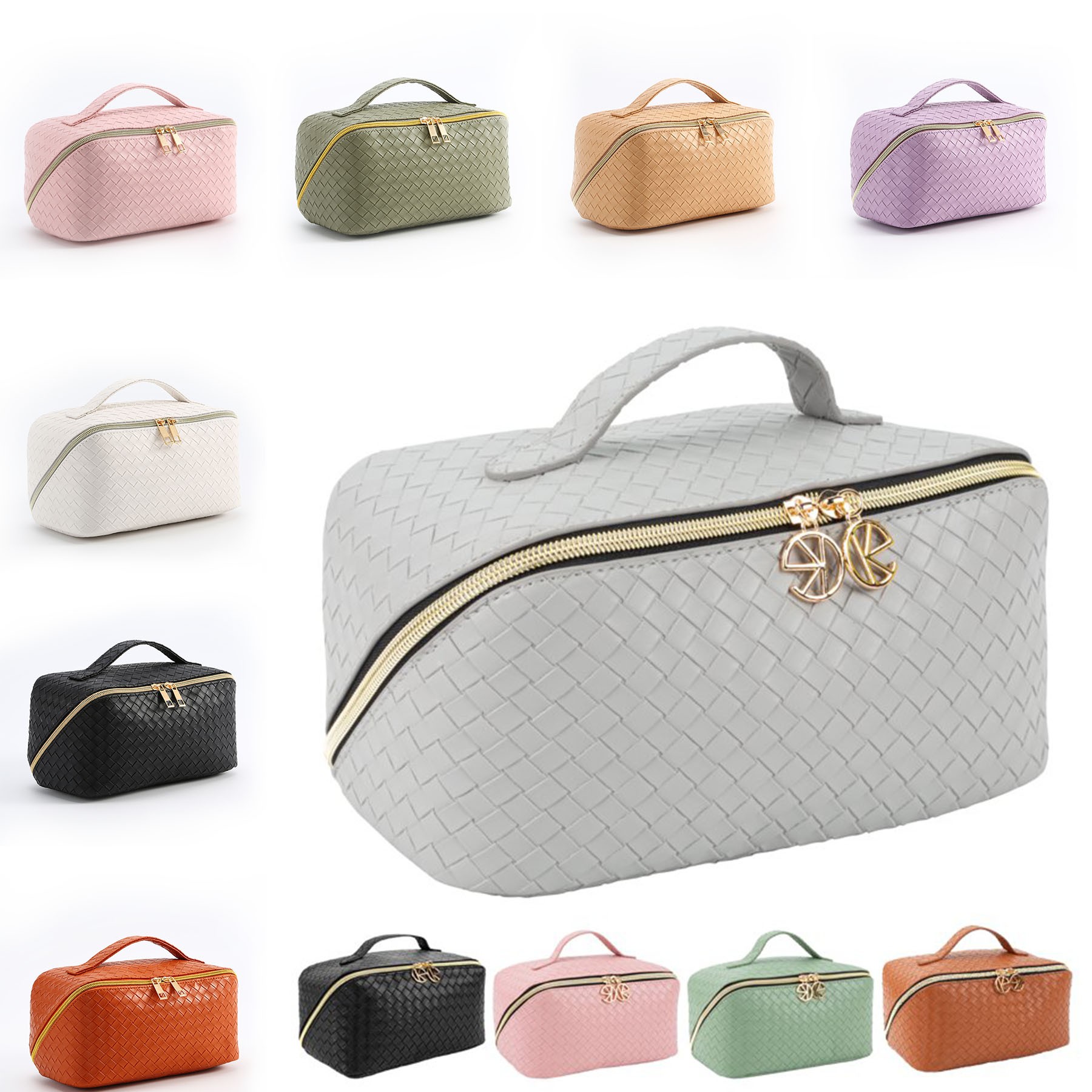 Large Capacity Leather Waterproof Makeup Bag