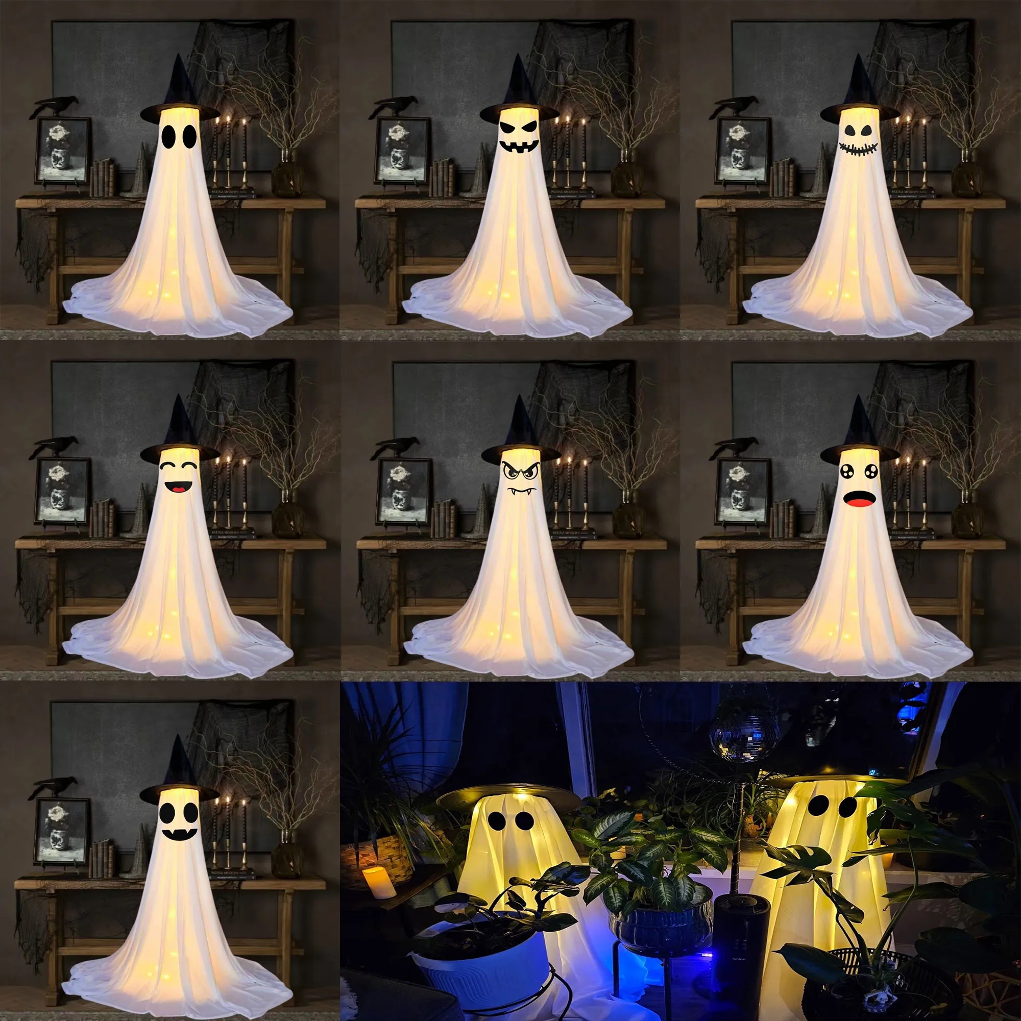 Glowing Spooky Halloween Ghost Decorations For Outdoor 2