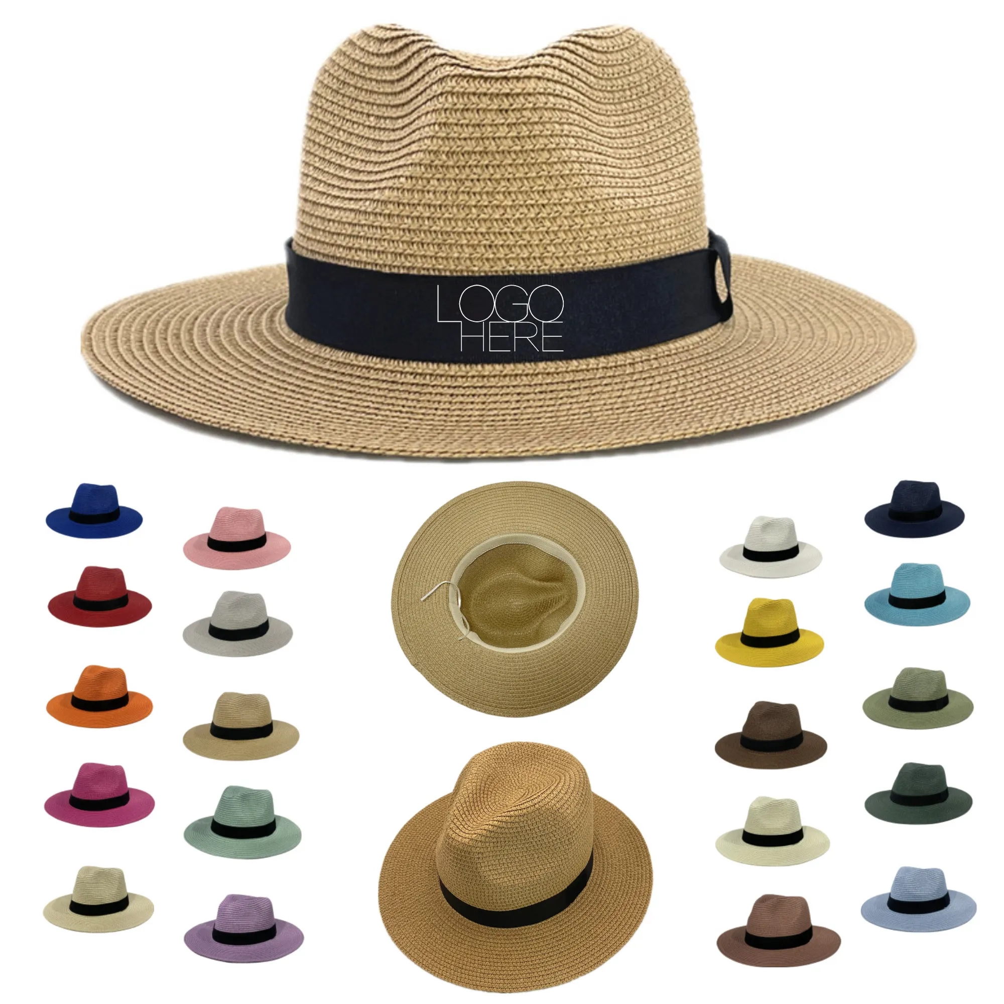Natural Straw Fedora Hat 3