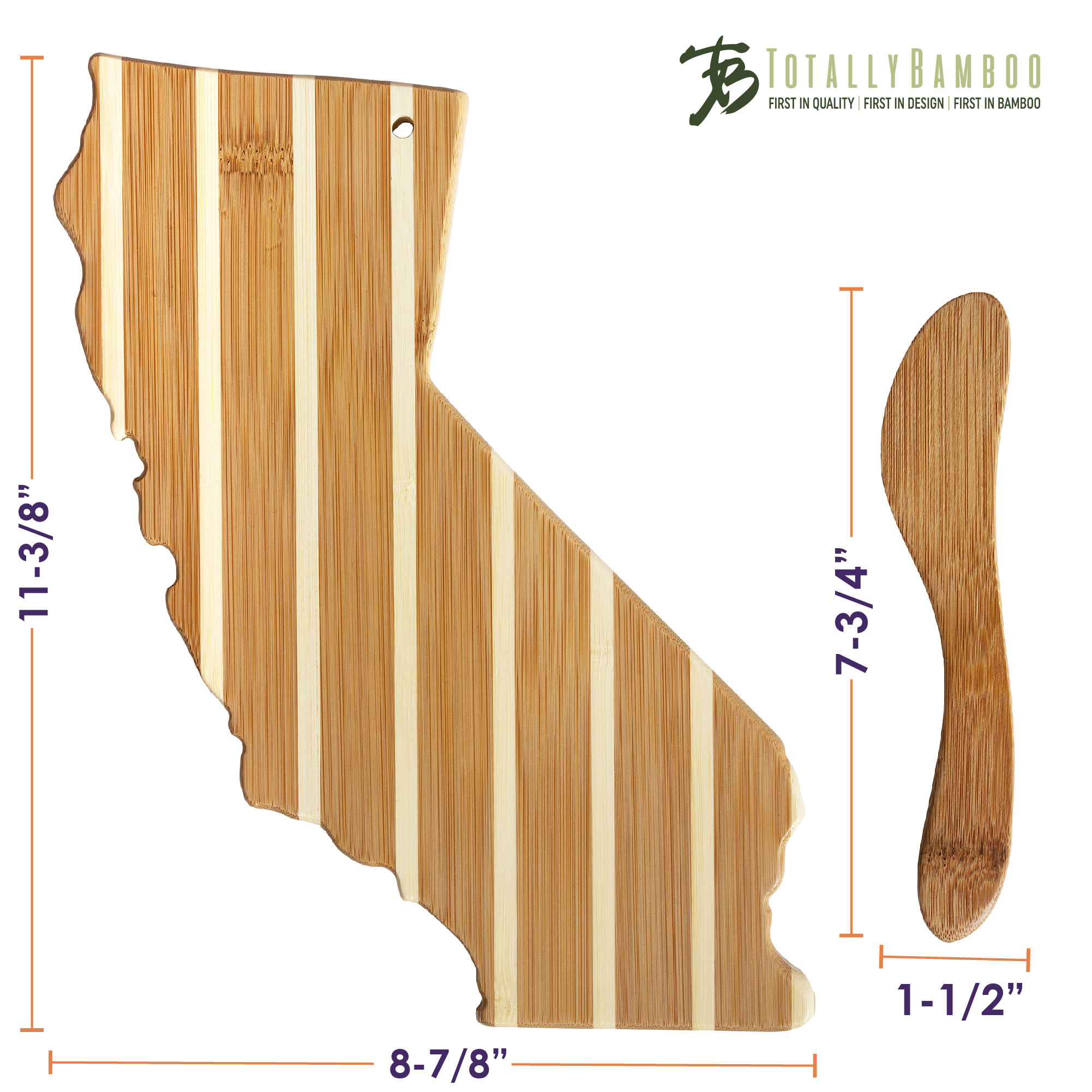 California Charcuterie Board with Spreader Knife Gift Set 3