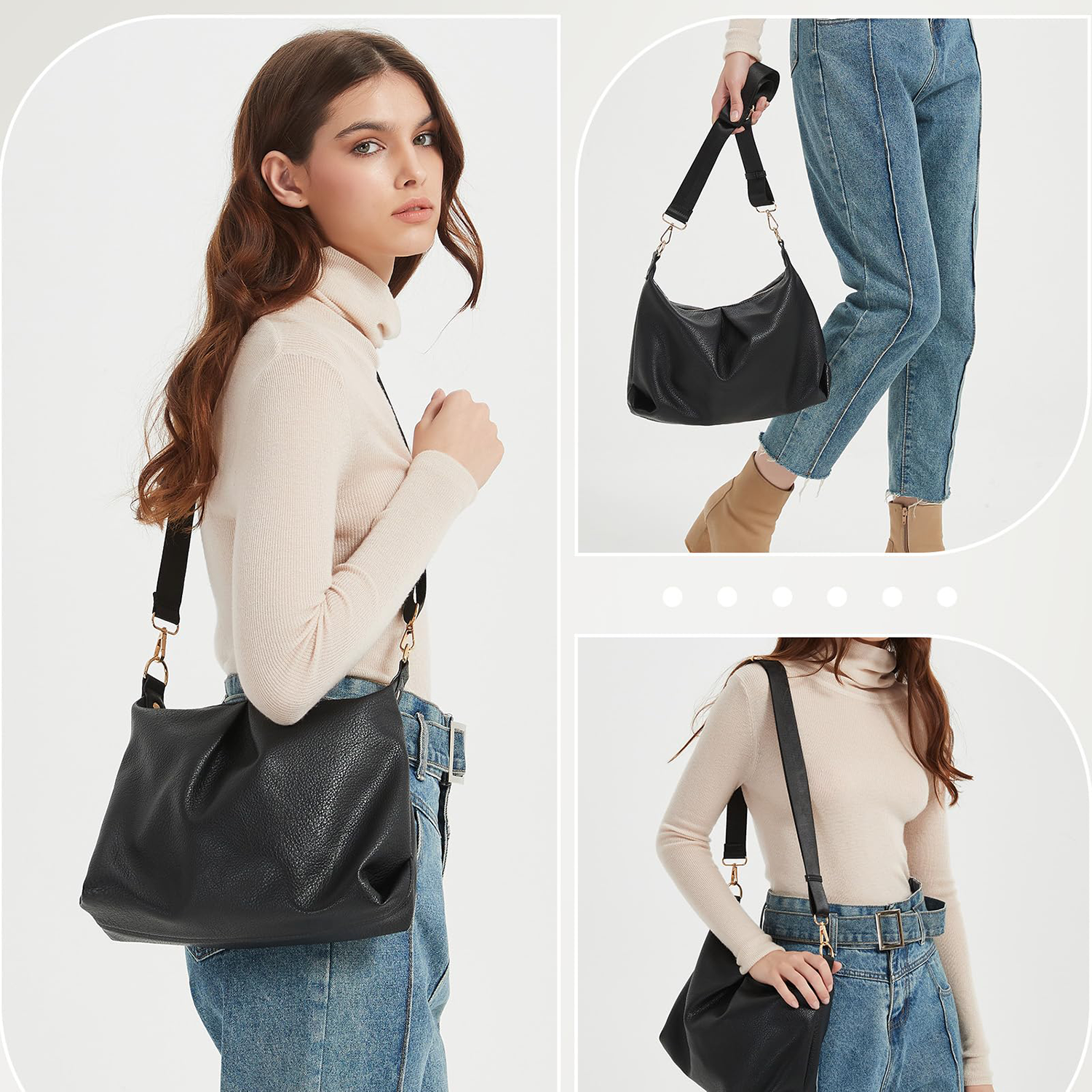 Trendy PU Leather Large Shoulder CrossBody Bag 3