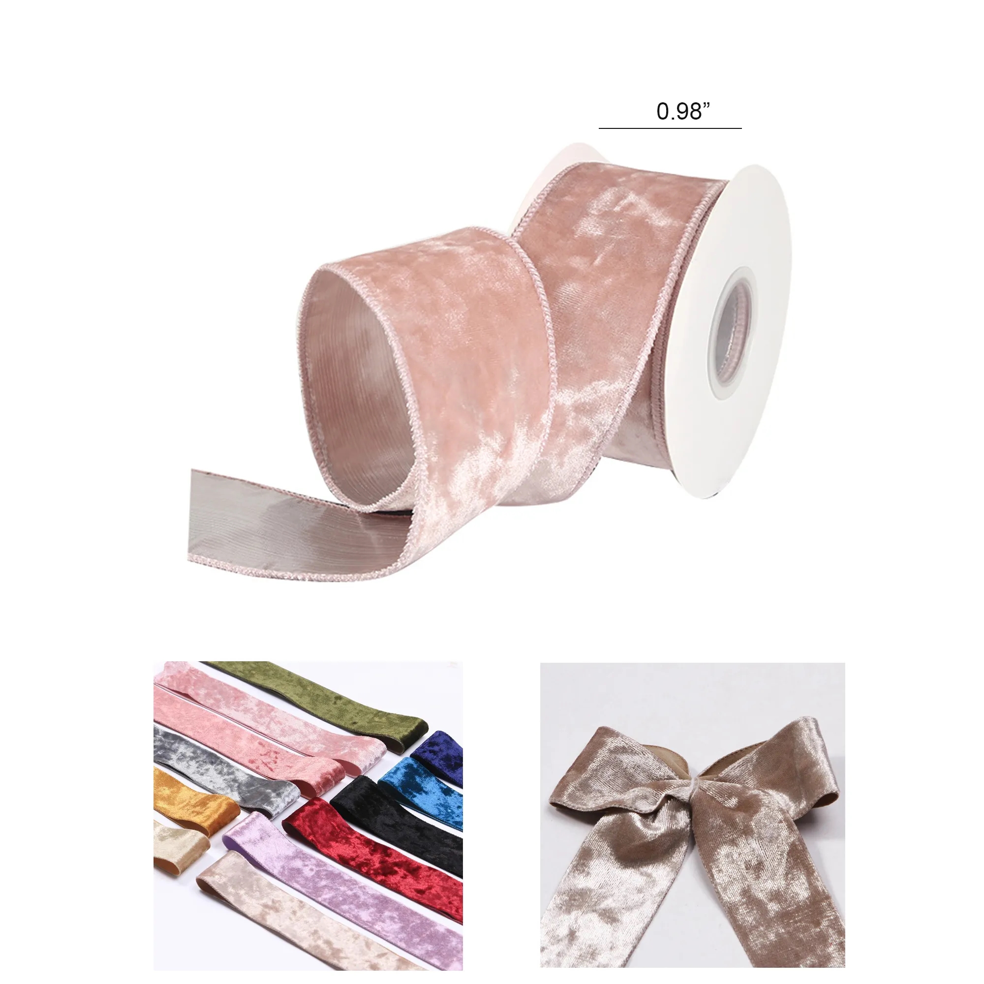 Solid Decoration Velvet Wire Ribbon 3