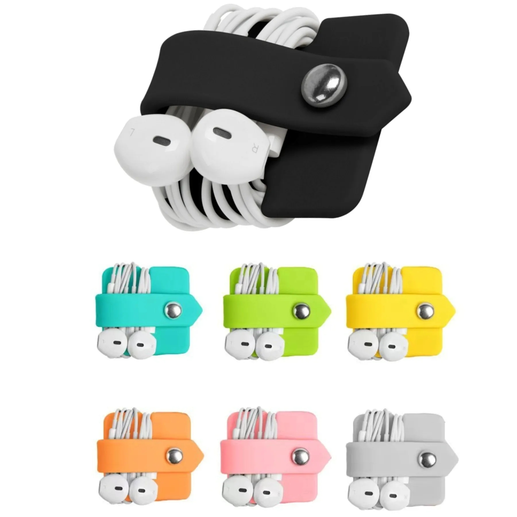 Buckle Design Silicone Cable Organizer 7