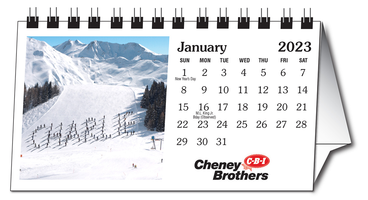 "In the Image" Personalized Desk Calendar White Background