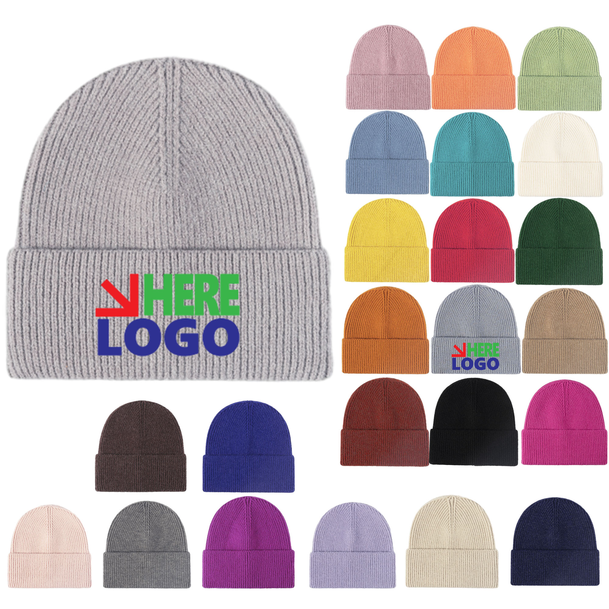 Soft Knitted Customizable Color Adjustable Size Woolen Hat 2