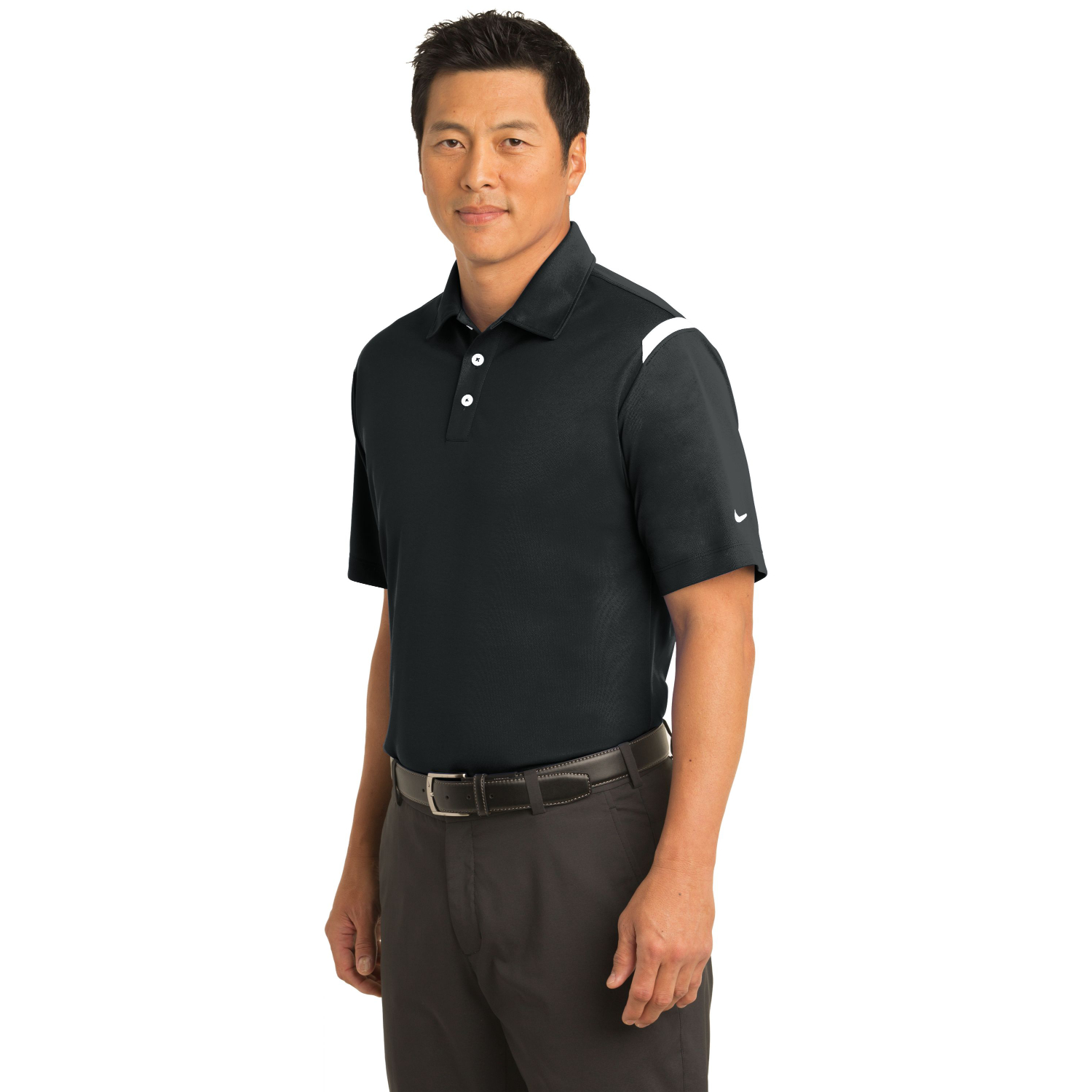 Nike Dri-FIT Shoulder Stripe Polo w/ Screen Print 4.5 oz. 2