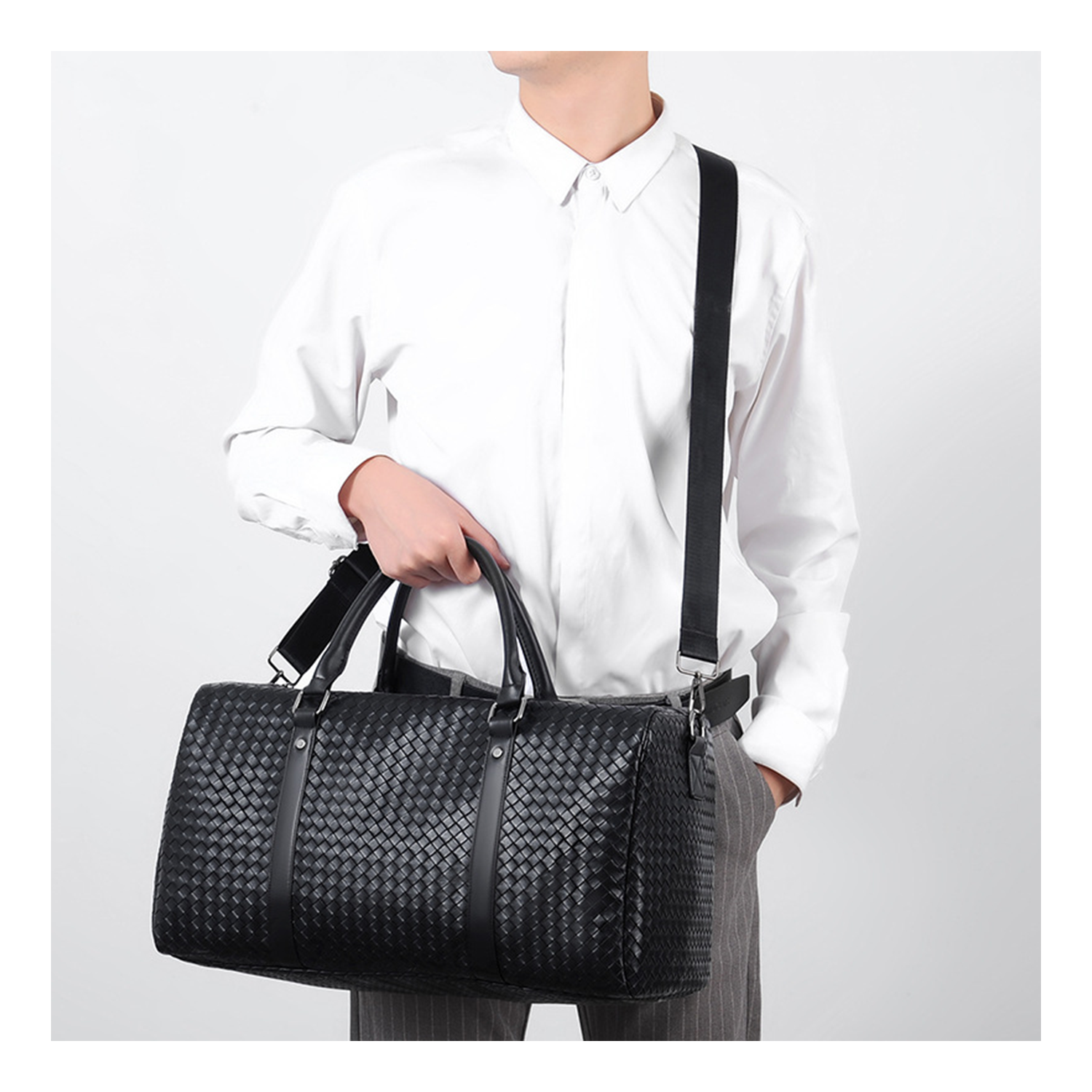 Large Capacity PU Leather Dry Wet Separation Duffel Bag 3