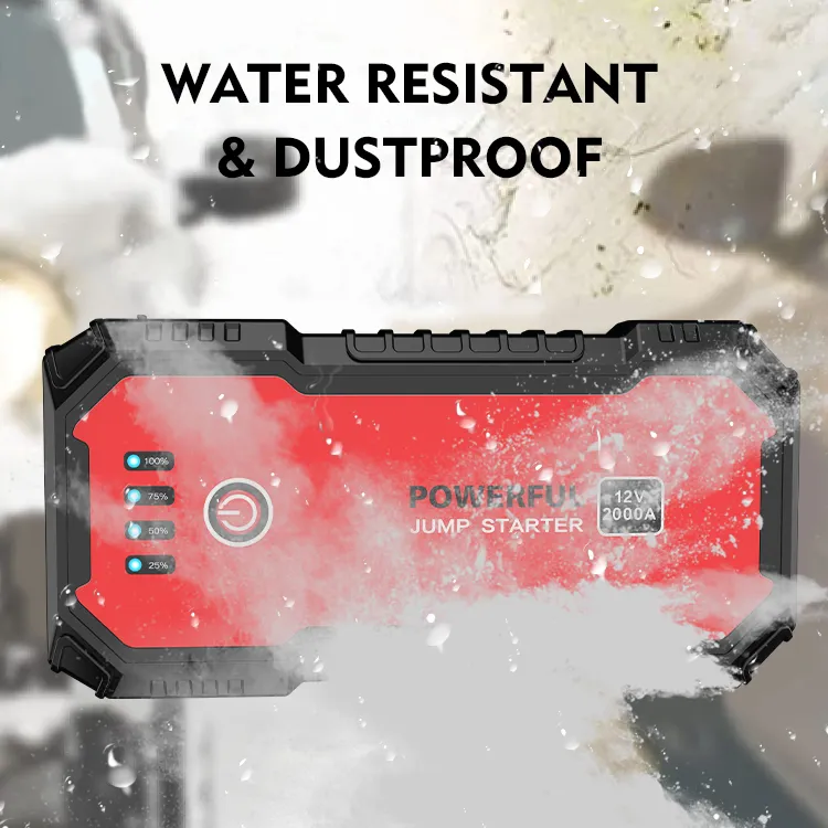 Multifunction12V Portable Car Jump Starter 2000A Peak 8