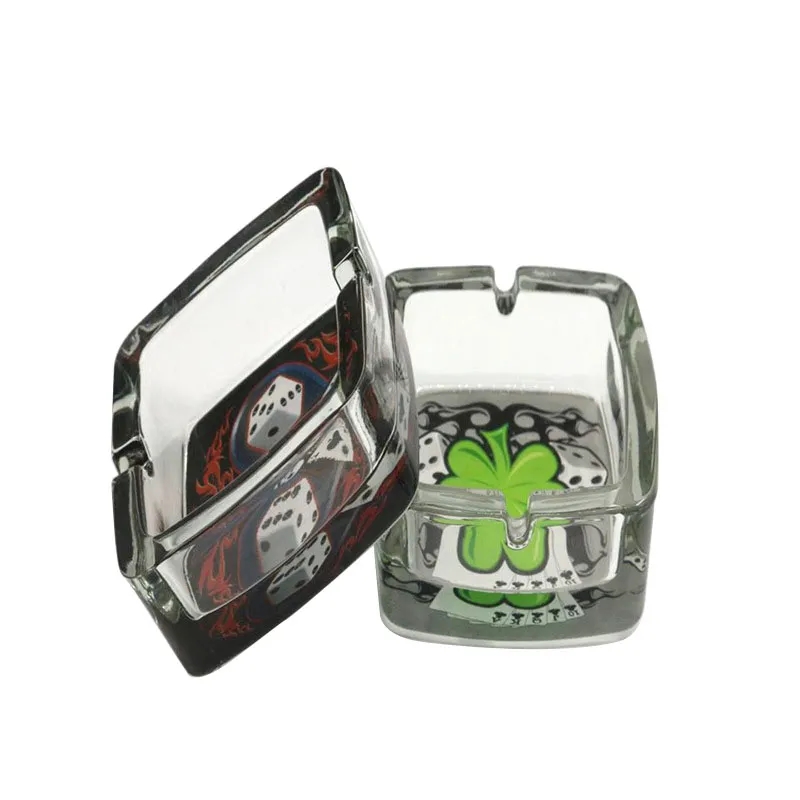 3.8'' Square Glass Cigarette Ashtray 1