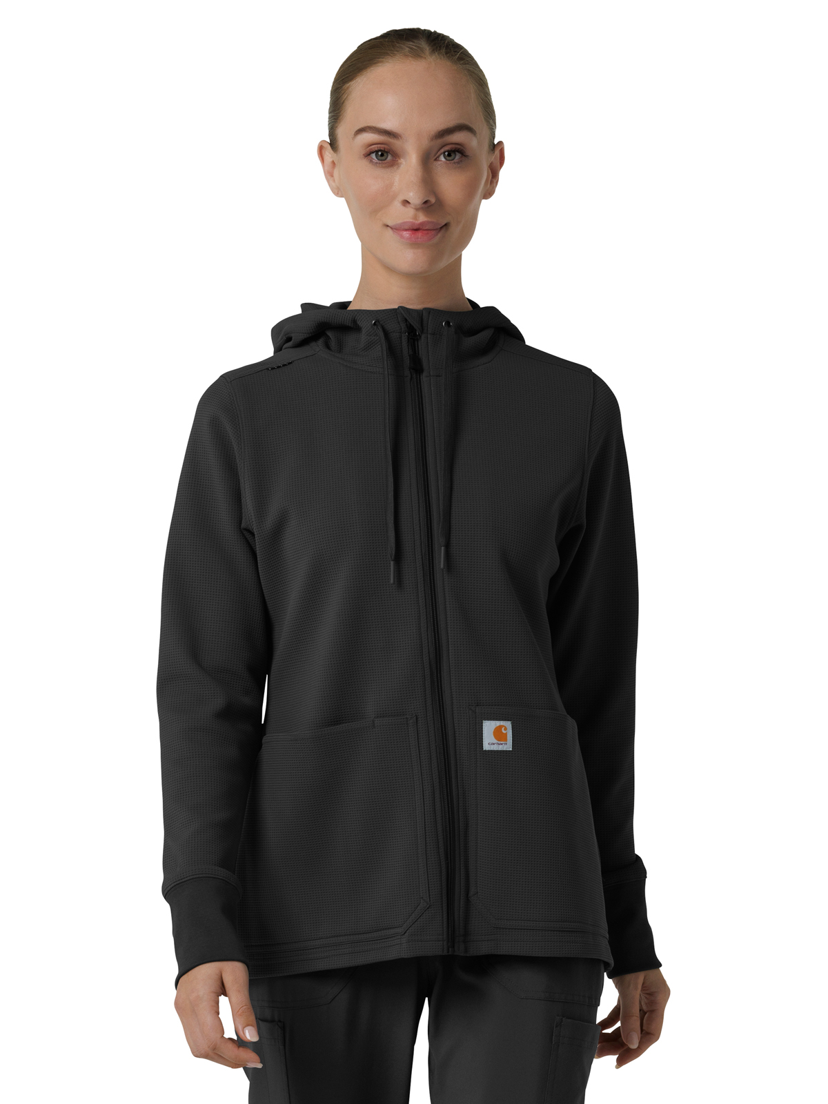 Carhartt Scrubs - Layers - Women's Three-Pocket Full Zip Waffle Hoodie 11