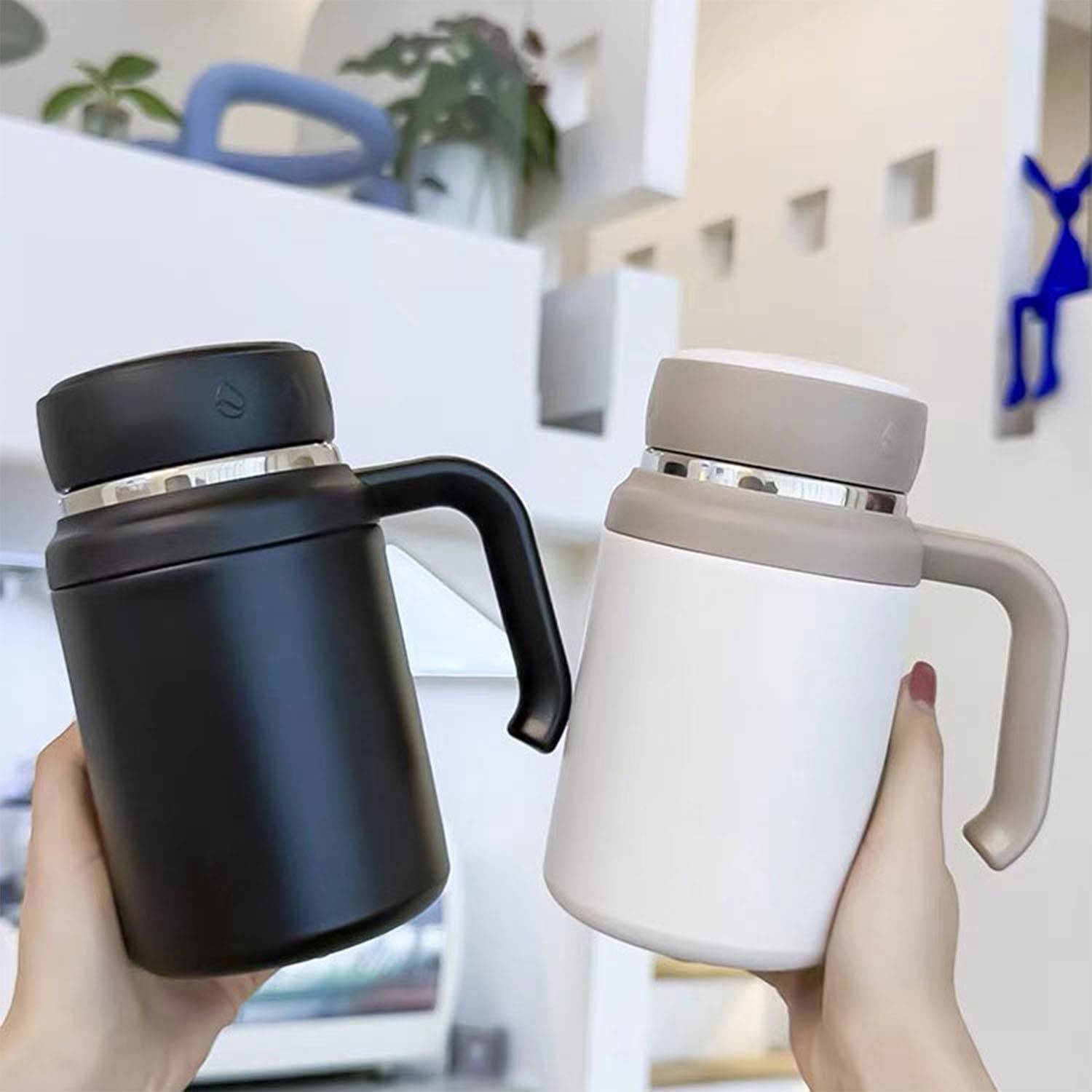26.4oz Stainless steel office insulated cup with handle 9