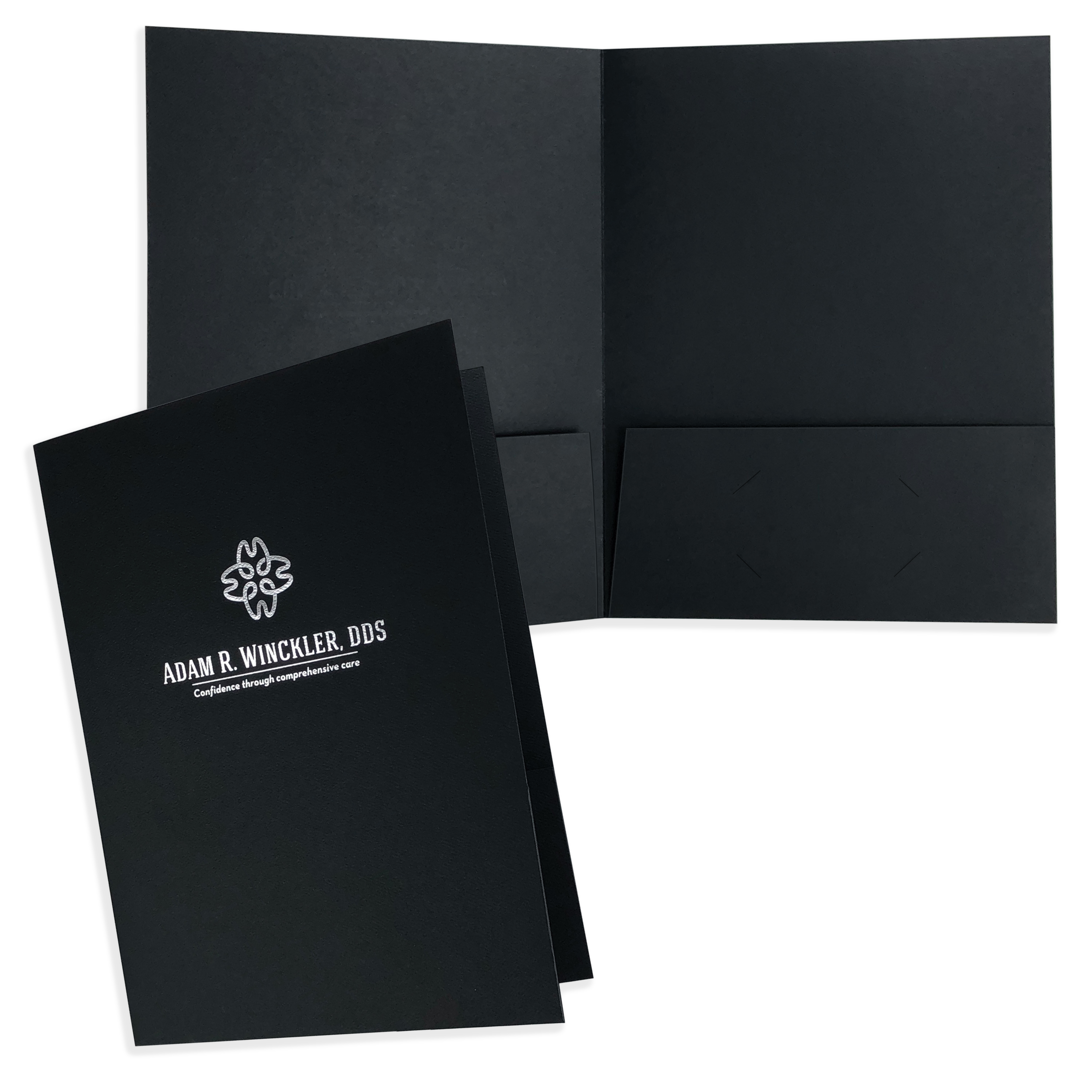 Quick Ship Foil Stamped Linen Pocket Folders 13
