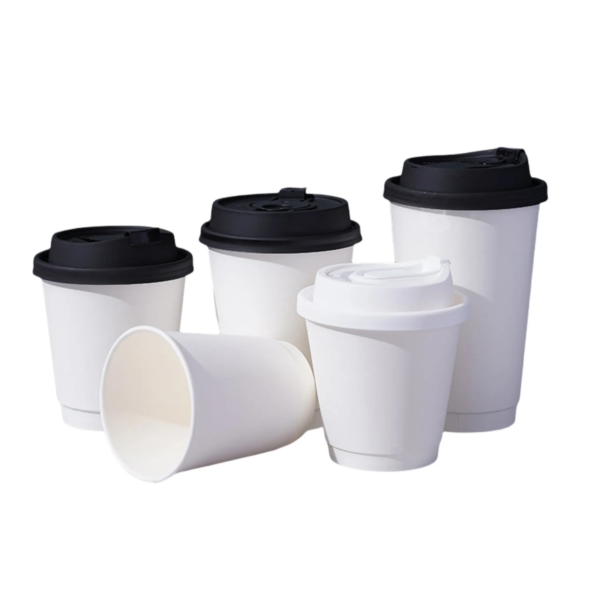 12oz Disposable Paper Cups with Lids 4