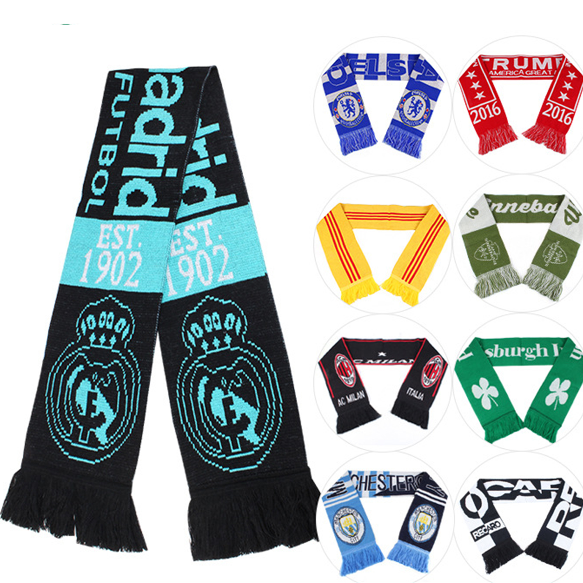 Custom Printed Soccer Fan Scarves Knitted Scarf 2