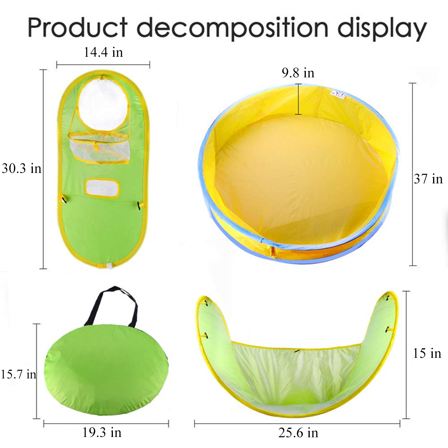 Toddler Pop-Up Pool Beach Tent Set 5