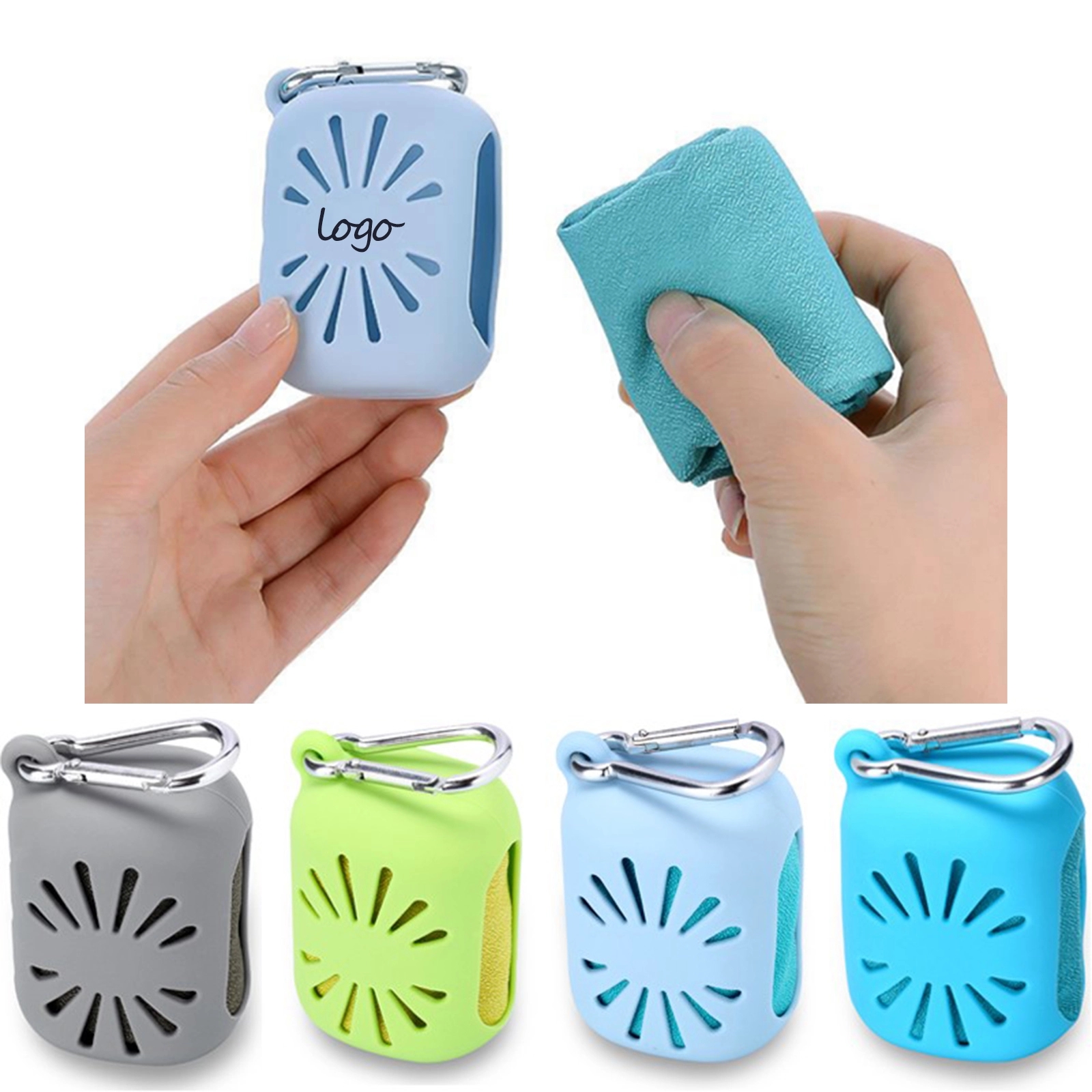 Microfiber Towel with Portable Silicone Case 2